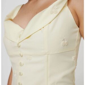 Nasty Gal cherry embroidered crop top